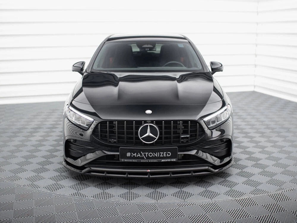 💕 Splitter adatto  per   Mercedes A35 AMG W177 Facelift nero lucido ABS💕