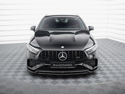 💕 Splitter adatto  per   Mercedes A35 AMG W177 Facelift nero lucido ABS💕