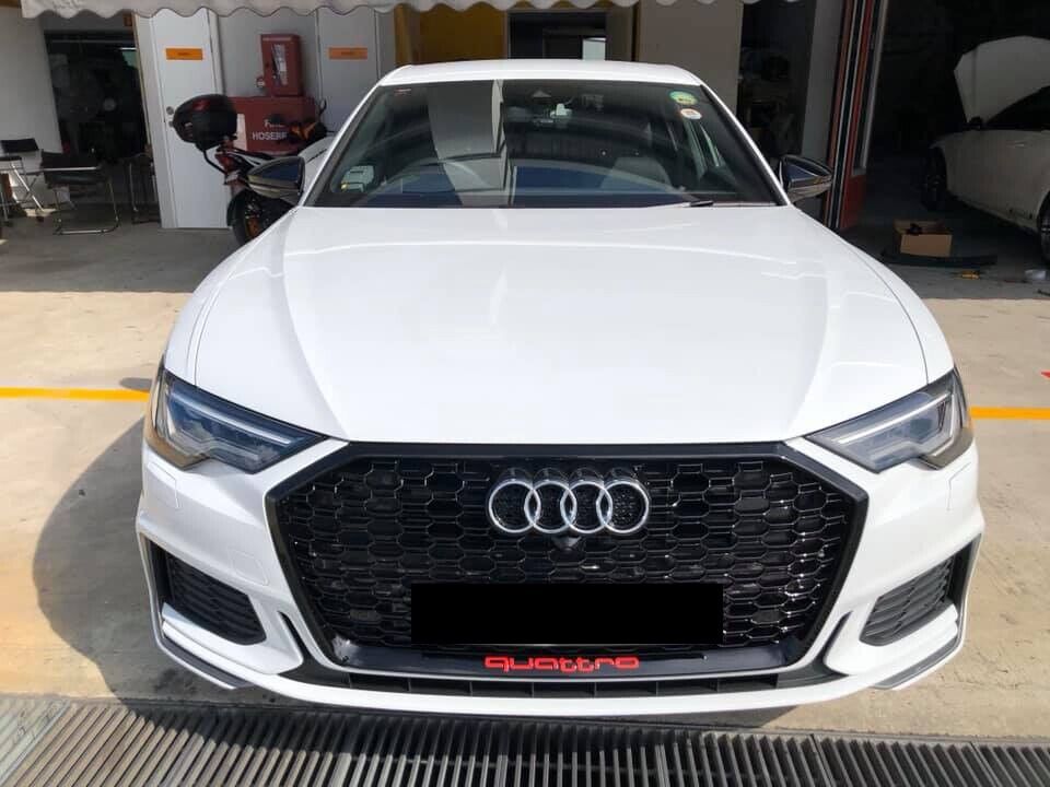 0965 Griglia a nido d'ape griglia completa nera lucida adatta per Audi A6 C8 2019+