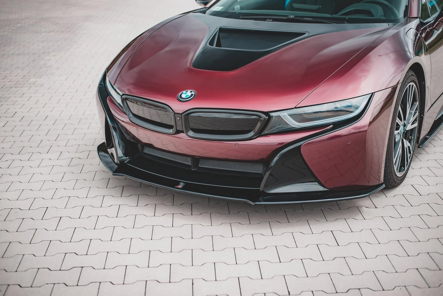 🔥ART.9327 SPLITTER SOTTO PARAURTI TUNING ANTERIORE PER BMW i8 NERO LUCIDO🔥