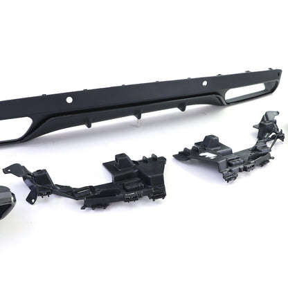 Diffusore Posteriore Sportivo con Terminali di Scarico Nero compatibile per Mercedes W205 Berlina 14-18