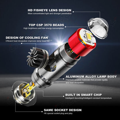 For Yamaha YFZ450 YFZ 450 YFZ450R LED 2004-2019 2020 2021 White Headlight Bulb 