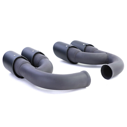 Aftermarket Black Stainless Steel Dual Exhaust Pipes Compatible with Porsche Cayenne 92A 3.0 Diesel 10-14 