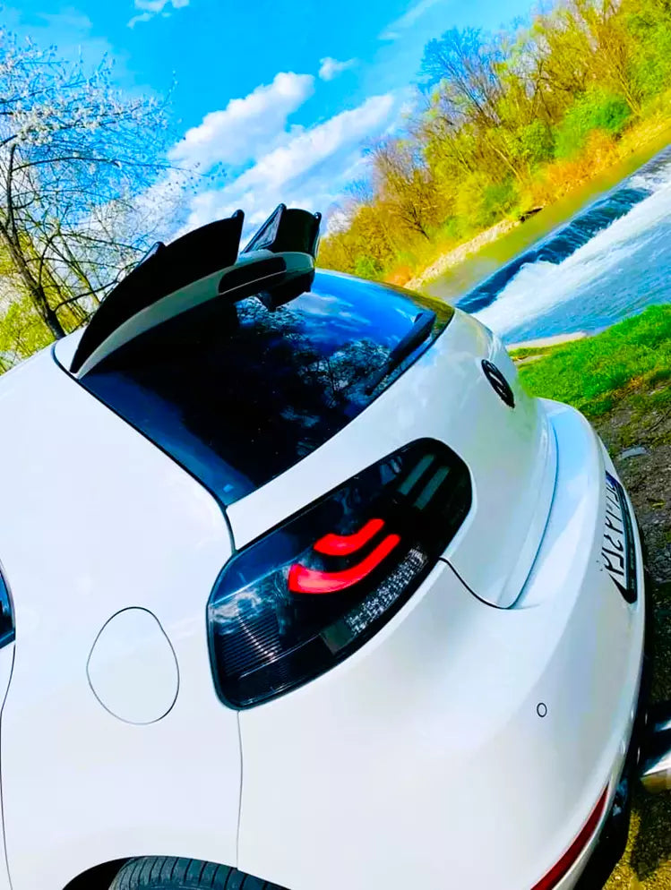 ✨Glossy Black Rear Spoiler Kit Fit For VW Golf MK6 GTD GTI R20 R✨