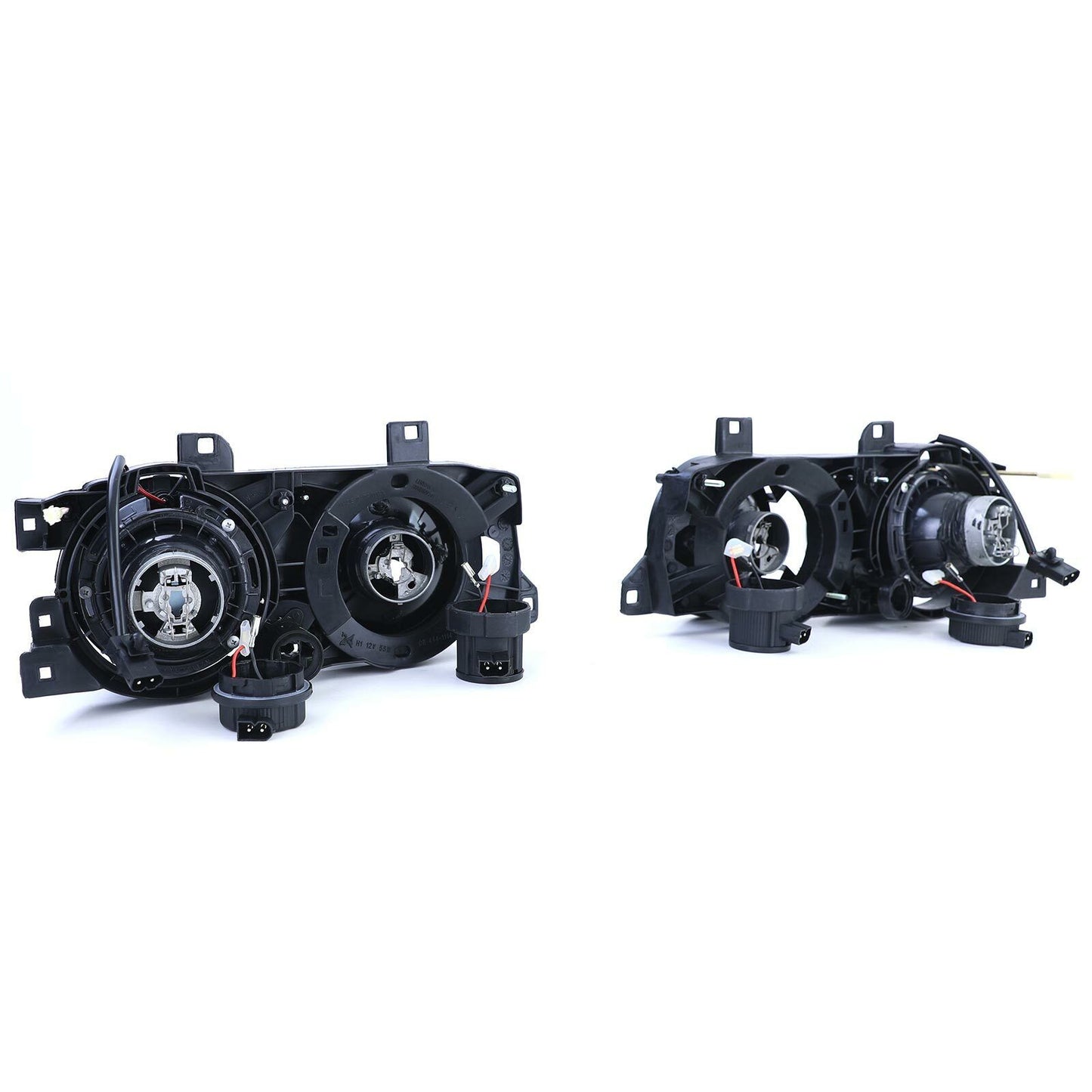 Aftermarket Black Smoke Headlight Pair Compatible with BMW 5 Series E34 88-95 7 Series E32 88-94 