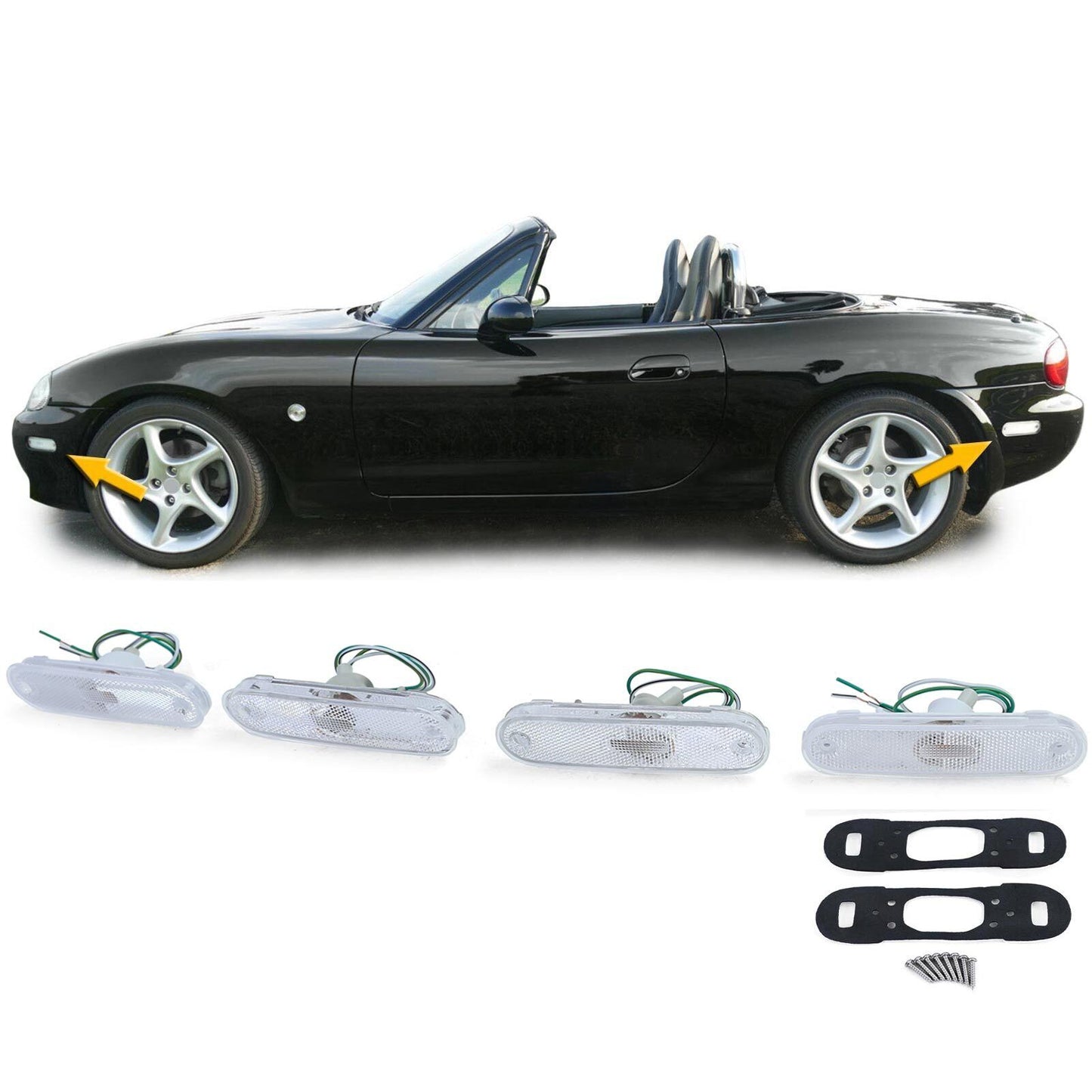 Set luci di ingombrolaterali Bianco aftermarket compatibile con Mazda MX5 NA NB NBFL 89-05