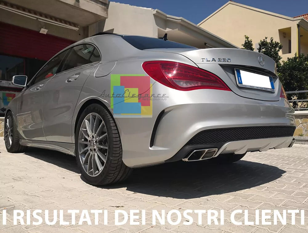 DIFFUSER for MERCEDES CLA W117 C117 REAR IN ABS + CHROME TERMINALS AMG LOOK A45