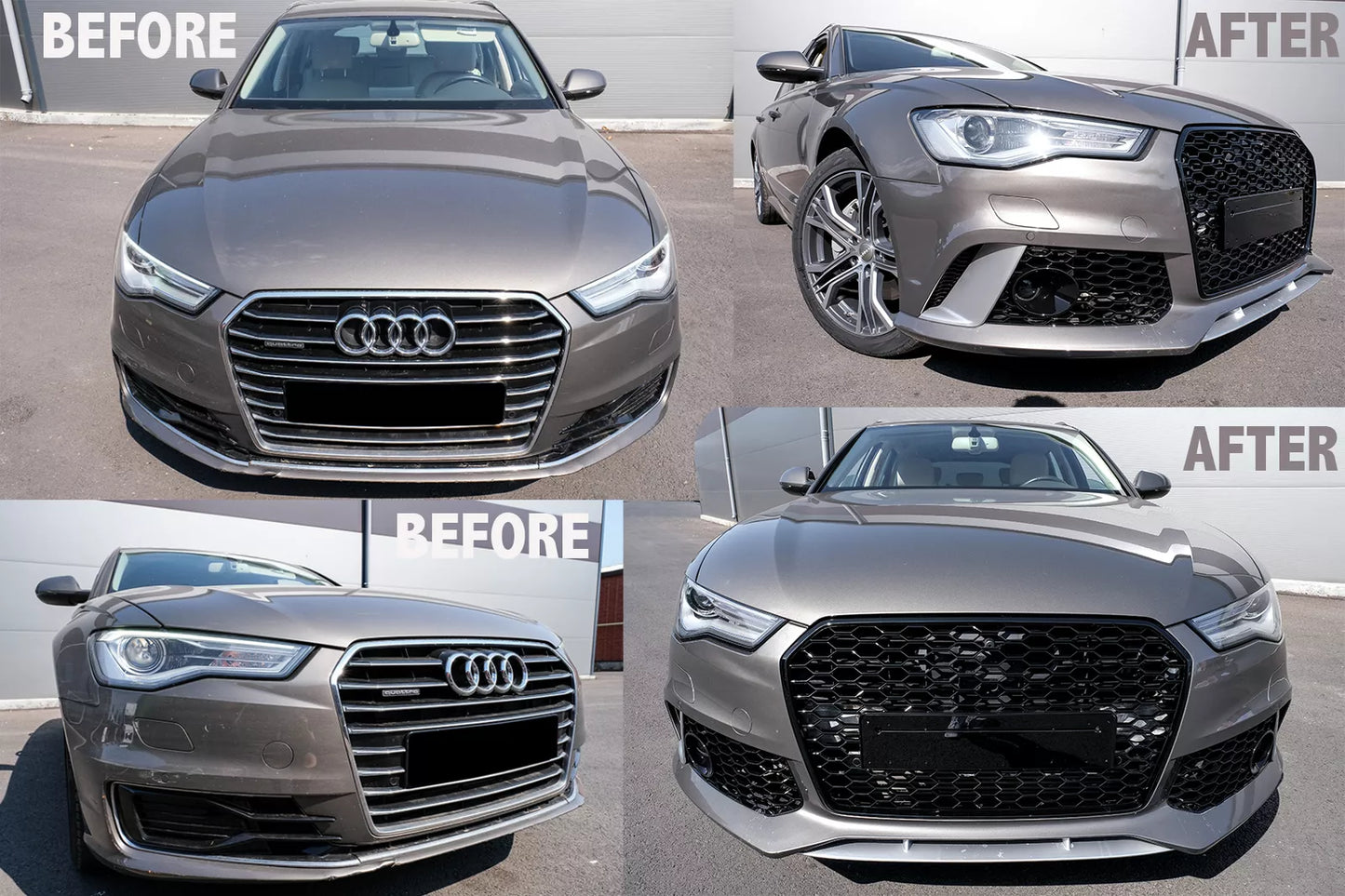 ⭐Paraurti Anteriore per Audi A6 C7 4G Facelift 2015-2018 RS6 Look Con Griglia S⭐