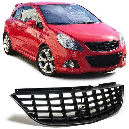 Griglia radiatore sportiva senza emblema nera per Opel Corsa D 06-10-
