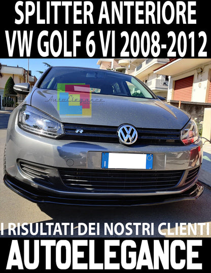 VW GOLF 6 MK6 VI SPOILER SOTTO PARAURTI ANTERIORE ABS NERO SPLITTER LUCIDO