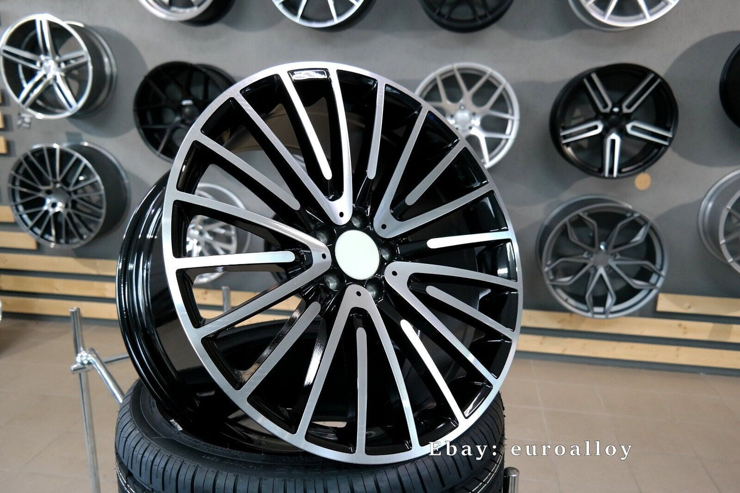 Nuovo 22 inch 5x112 Stile AMG Multi Raggi Nero Ruote per Mercedes E S Classe