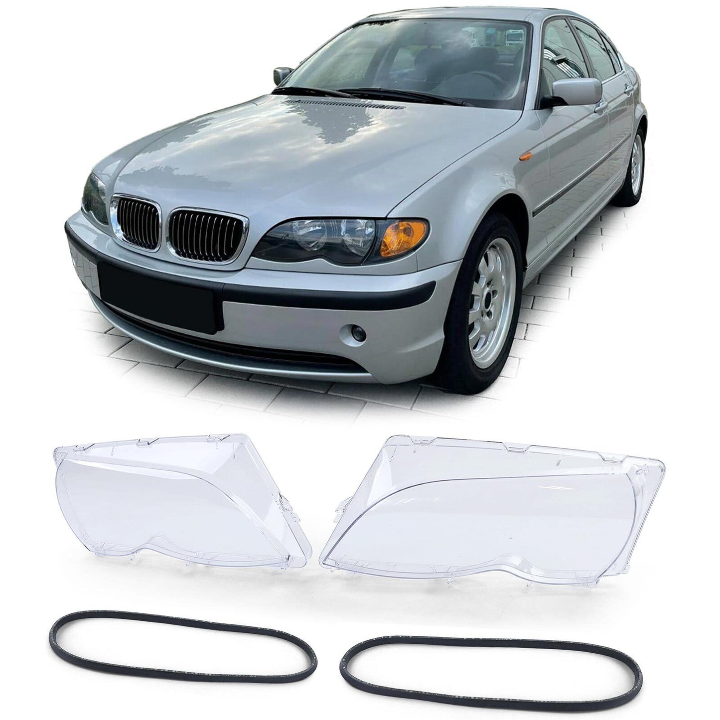 Headlight Glass Splitter Suitable for BMW 3 Series E46 Sedan Touring 01-05-