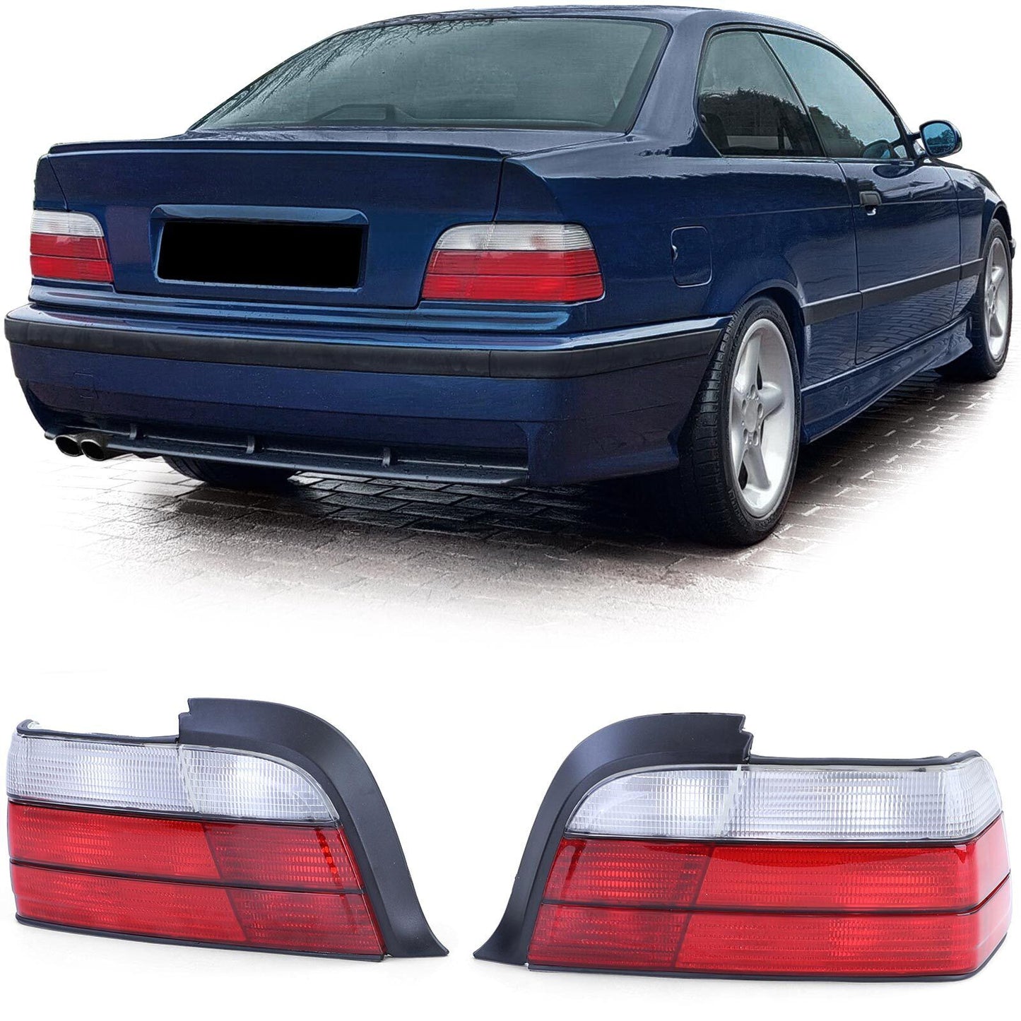 Rear Lights Red White suitable for BMW 3 Series E36 Coupe Cabrio also M3 90-99 