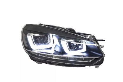 😍Fari per VW Golf 6 VI 08-13 3D DRL U-Golf 7 Look LED che scorre luce di marc😍