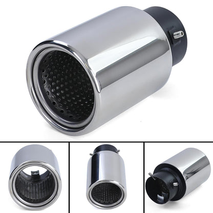 Terminale di scarico racing in acciaio inox per viti tonde da 89 mm-