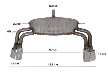 Complete Exhaust System for Audi A3 8V Sedan Cabrio 12-19 S3 Look 