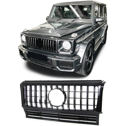 💎Glossy Black Chrome Sport Grille For Mercedes G-Class W463 90-18💎