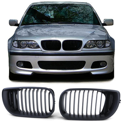 Aftermarket Matte Performance Grille Compatible with BMW 3 Series E46 Sedan Touring 01-05 