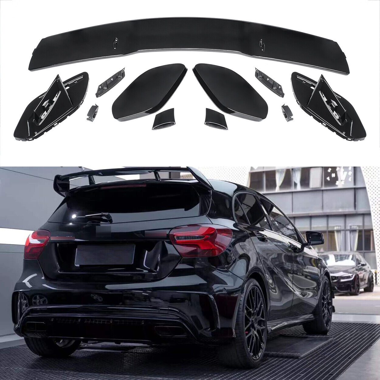 Spoiler tetto posteriore adatto per Mercedes W176 look sportivo