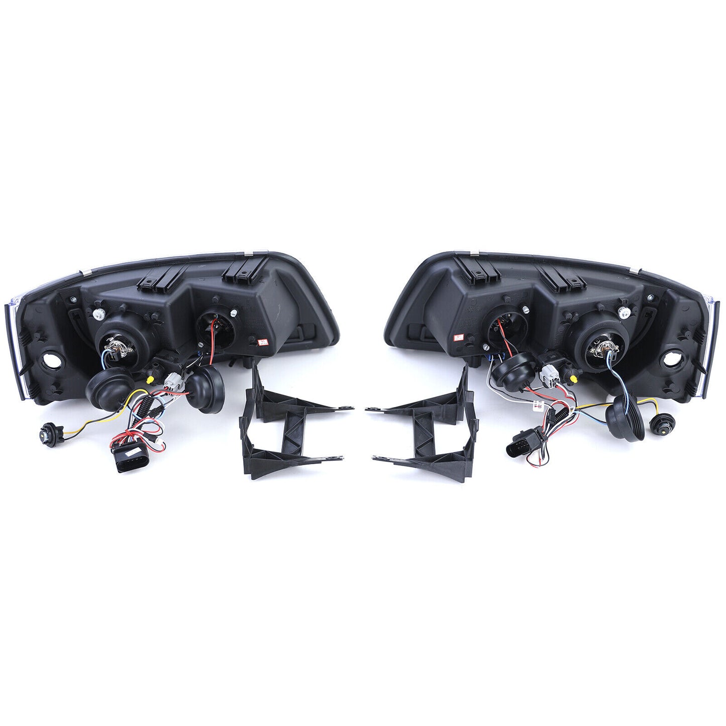 Fari con luci di marcia diurna a LED in ottica nera per VW Transporter Bus T5 03-09