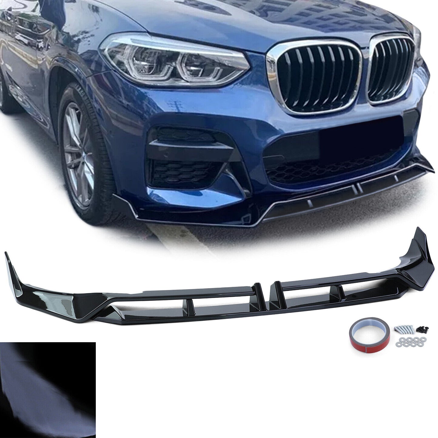 Aftermarket Lip Performance Black Gloss front spoiler compatible with BMW X3 G01 from 21 