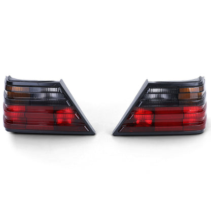 Coppia luci posteriori rosse/nere per Mercedes W124 Berlina Coupe Cabrio 85-93