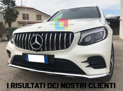 GRIGLIA ANTERIORE ADATTA PER MERCEDES GLC C253 X253 2015-2018 PROFILI SATINATI