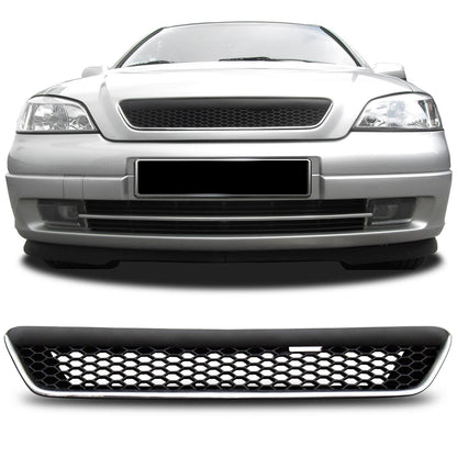 Griglia del radiatore OPC Sport a nido d'ape senza stemma nera aftermarket compatibile con Opel Astra G 97-04