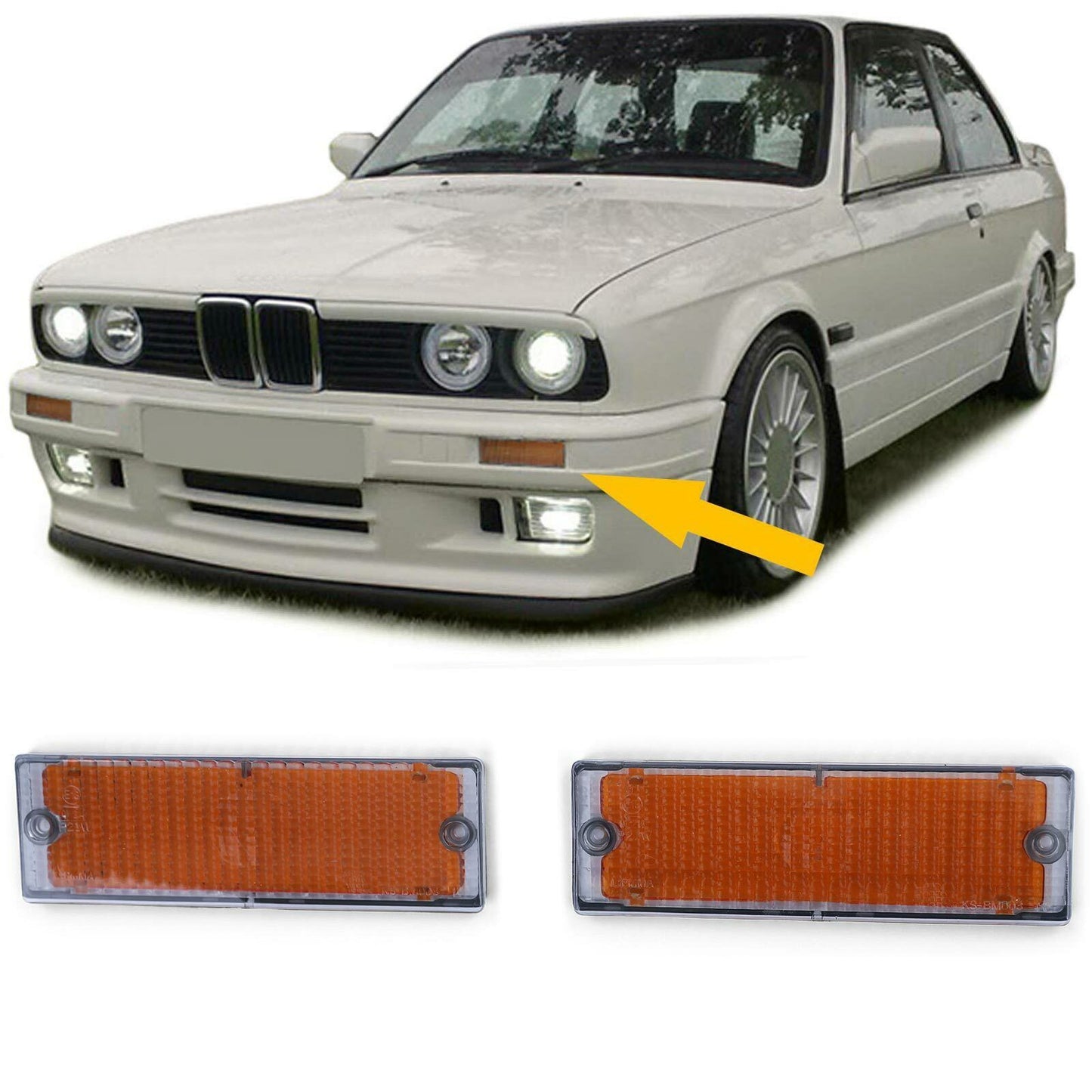 Indicatori di direzione lampeggianti grigio fumè per BMW Serie 3 E30 89-93