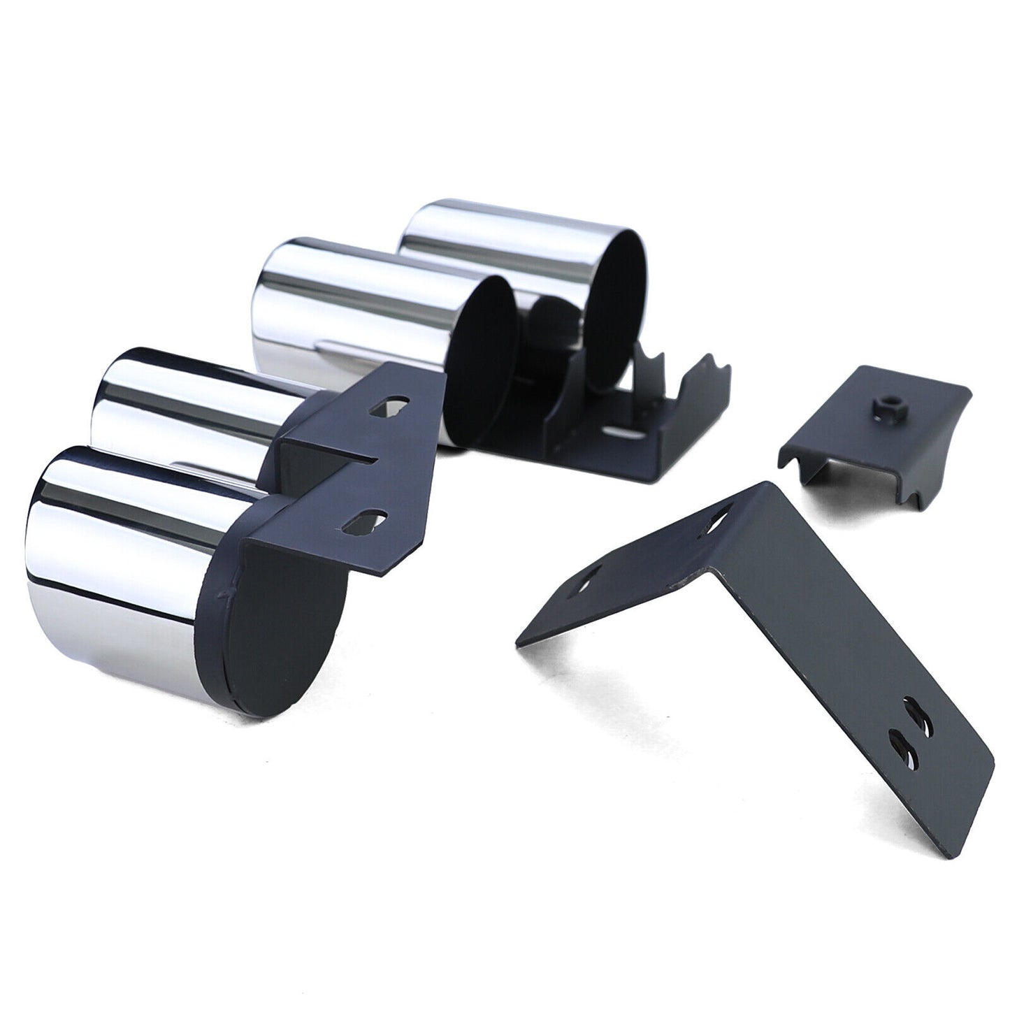 Terminali di scarico duplex 4 copritubi in acciaio inox aftermarket compatibile con Audi A4 2.0 B9 da 15