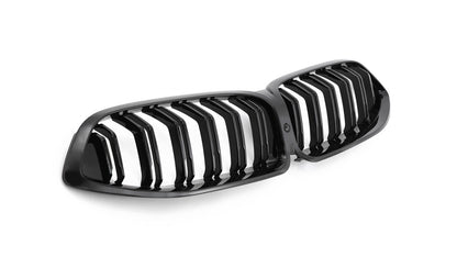 GRILLE FOR BMW 8 SERIES G14 G15 G16 RADIATOR DOUBLE BAR GLOSS BLACK 2018-2022