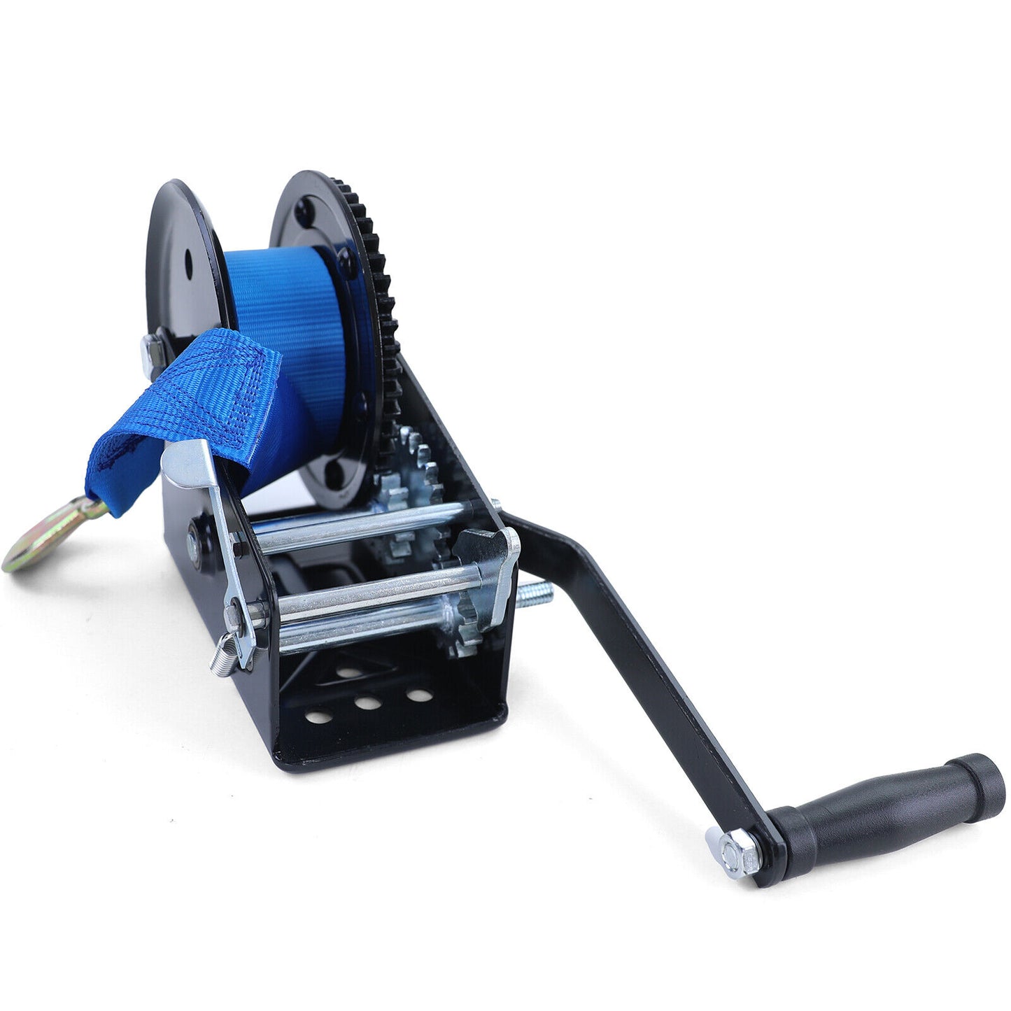 Verricello professionale verricello a mano nero con cinghia blu 1500kg 8 metri