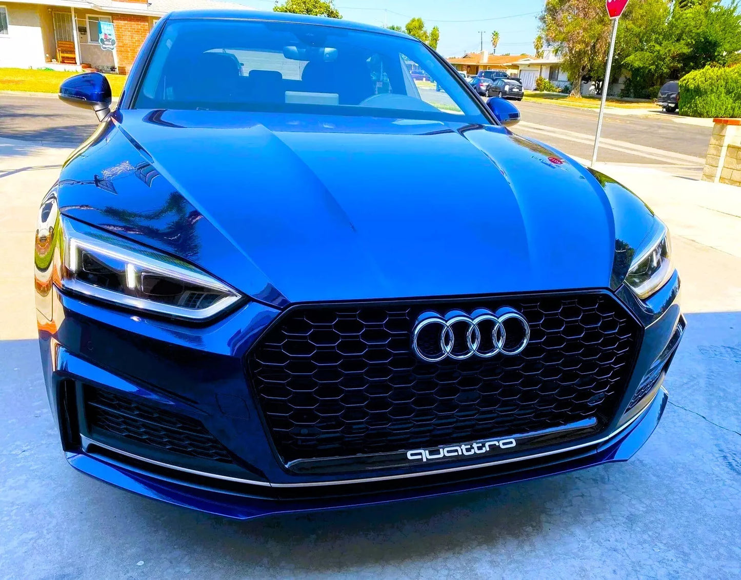 🤩Griglia anteriore a nido d'ape nera lucido addate per Audi RS5 StyleA5 S5 B9🤩