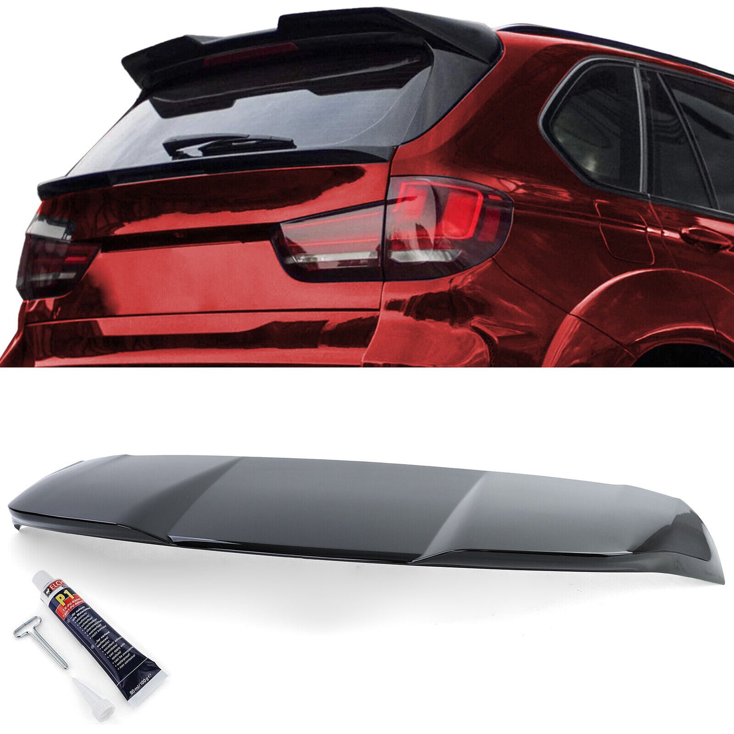 Spoiler posteriore sul tetto Performance Look Black Gloss aftermarket compatibile con BMW X5 F15 13-18