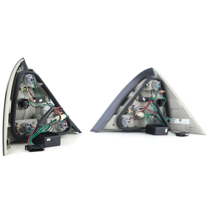 Fanali posteriori a LED in vetro trasparente fumè nero aftermarket compatibile con Mercedes SLK R170 96-04