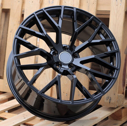 ADATTO per Audi A4 A5 A6 A7 A8 S-Line Nuovo 21 inch 5x112 Q7 Design Nero Ruote