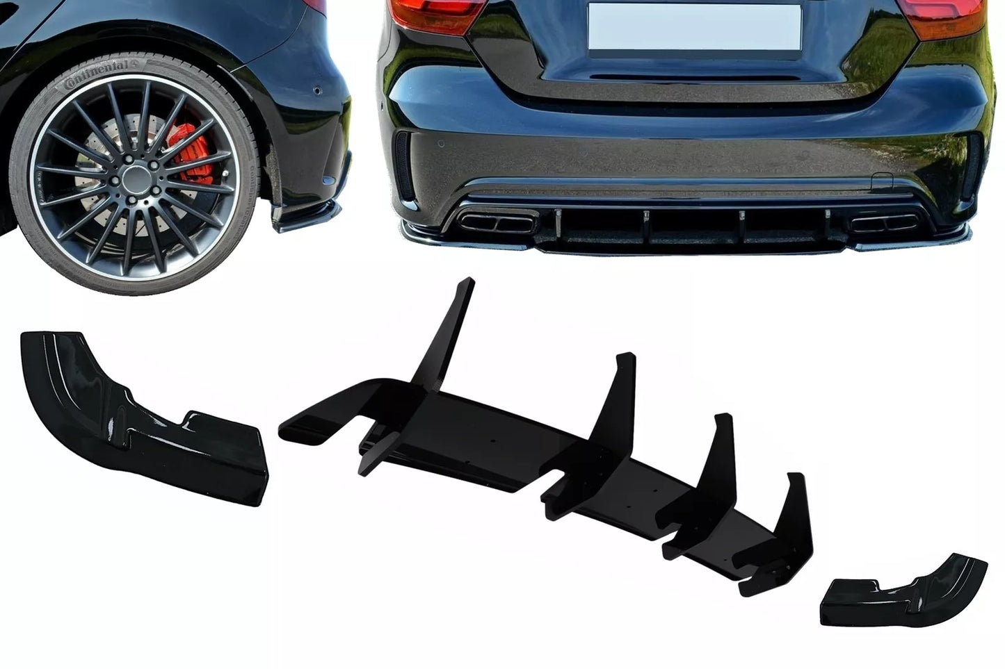 🤩Diffusore Paraurti Estensione per Mercedes Classe A W176 A45 Hatchback 2015-🤩