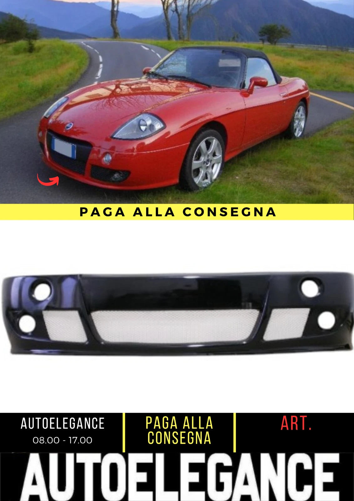 Paraurti anteriore compatibile con Fiat Barchetta 1995-2006