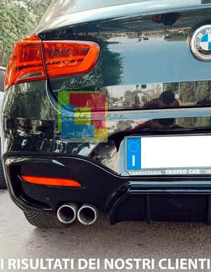 ⭐ DIFFUSORE ADATTO PER BMW SERIE 1 F20 F21 MSPORT 2015-2019 NERO LUCIDO⭐