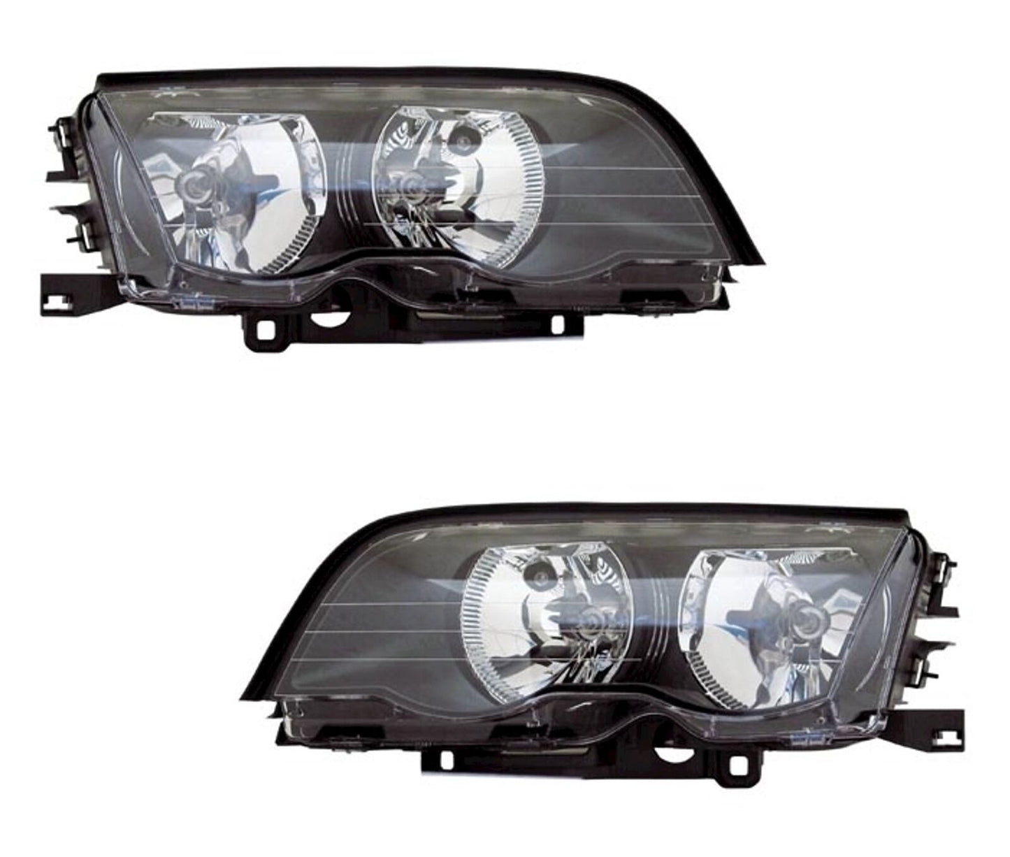 Set fari TYC per Serie 3 BMW E46 Berlina Touring 1998-2001 Nero Vetro Trasparent