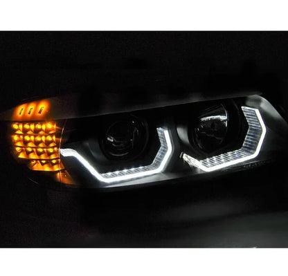 ⭐Fari adatto per BMW E90 E91 2005-2008 neri con frecce LED⭐