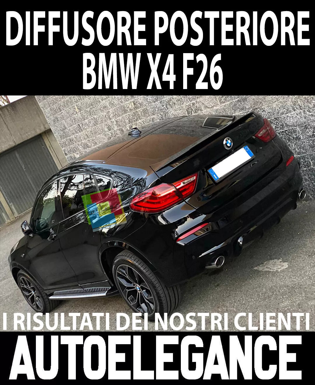 Paraurti inferiore spoiler posteriore ACS per diffusore BMW X4 F26 M-TECH