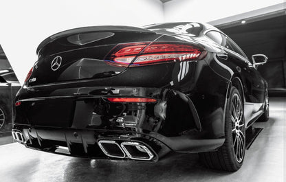 DIFFUSORE POSTERIORE + SCARICO (CROMATO) CON LOOK C63 AMG PER MERCEDES A205 C205