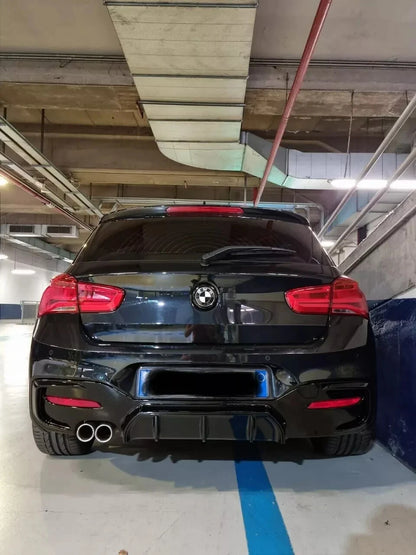 ⭐ DIFFUSORE ADATTO PER BMW SERIE 1 F20 F21 MSPORT 2015-2019 NERO LUCIDO⭐