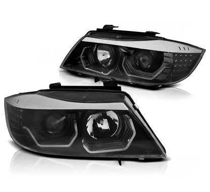 Fari per BMW E90 E91 2005-2008 neri con frecce LED sinistro destro