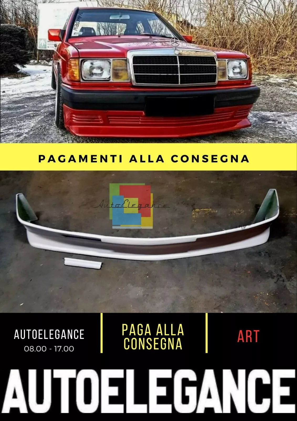 MERCEDES 190 (W201)GONNA ANTERIORE/LABBRO/PARAURTI ANTERIORE INFERIORE SPOILER