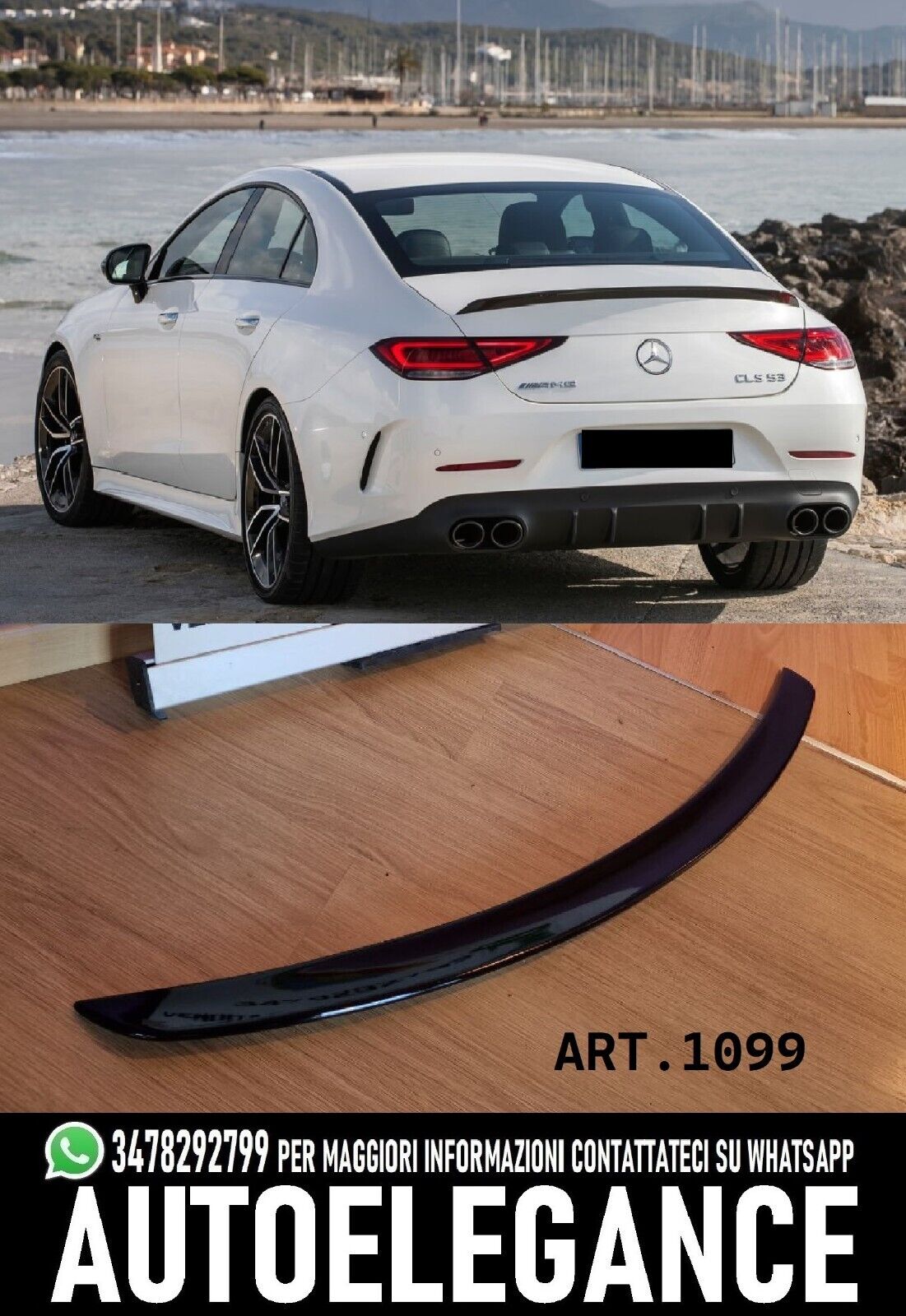 SPOILER BAGAGLIAIO CLS C257 2019+ LOOK AMG NERO LUCIDO 1099