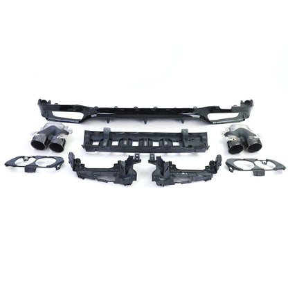 Sport Rear Diffuser Exhaust Tips Aftermarket Compatible With Mercedes E-Class W213 Limousine 16 