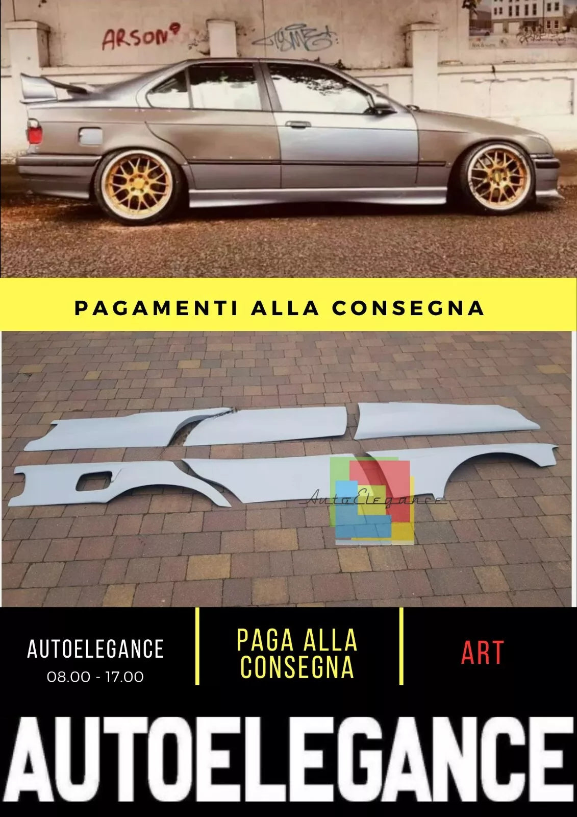 BMW E36 Berlina/Berlina Crime Parafango Anteriore e Posteriore per Drift