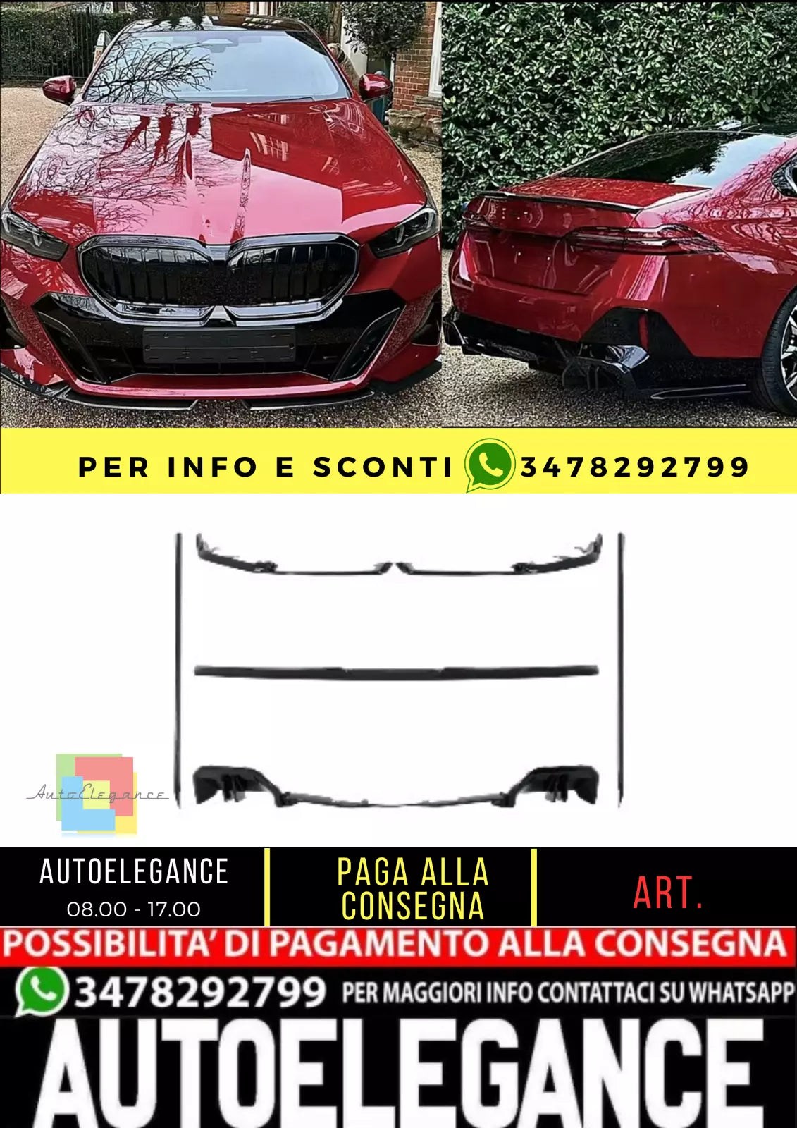 ✨ Kit carrozzeria adatto per BMW Serie 5 G60 M-TECH (2023 Design by Ritter Black✨